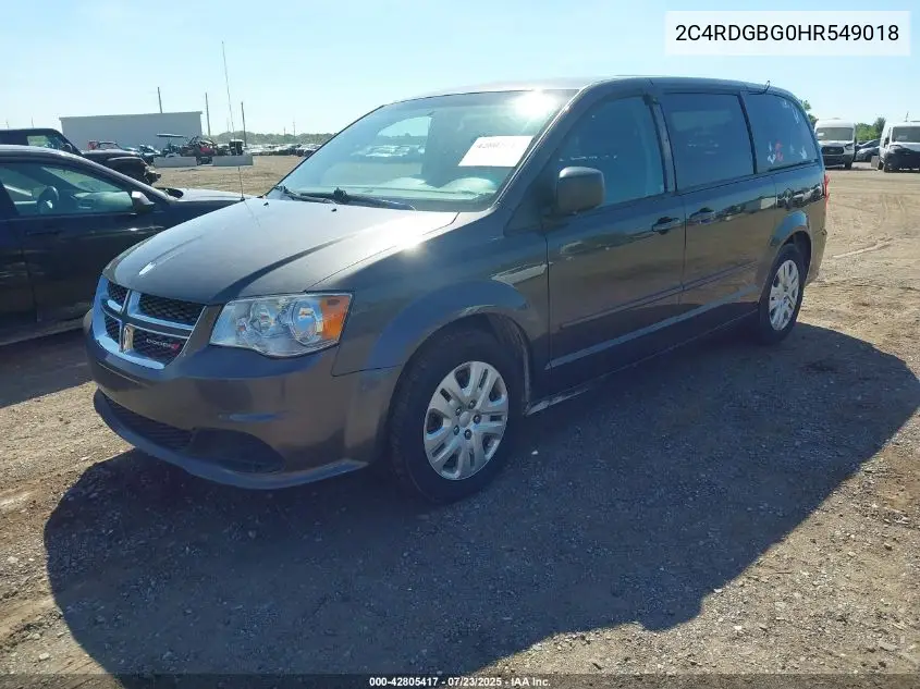 2017 Dodge Grand Caravan Se VIN: 2C4RDGBG0HR549018 Lot: 42805417