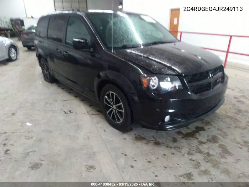 2018 Dodge Grand Caravan Gt VIN: 2C4RDGEG4JR249113 Lot: 41838452