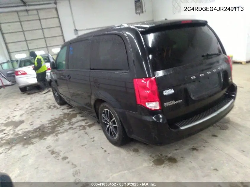 2018 Dodge Grand Caravan Gt VIN: 2C4RDGEG4JR249113 Lot: 41838452