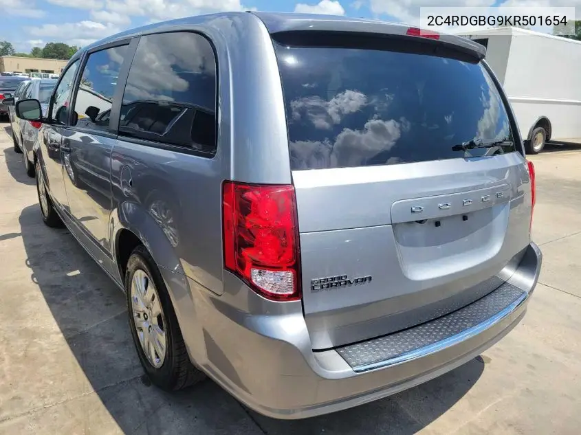 2019 Dodge Grand Caravan Se VIN: 2C4RDGBG9KR501654 Lot: 42262789