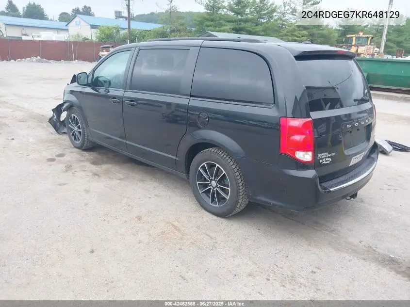 2019 Dodge Grand Caravan Gt VIN: 2C4RDGEG7KR648129 Lot: 42462568