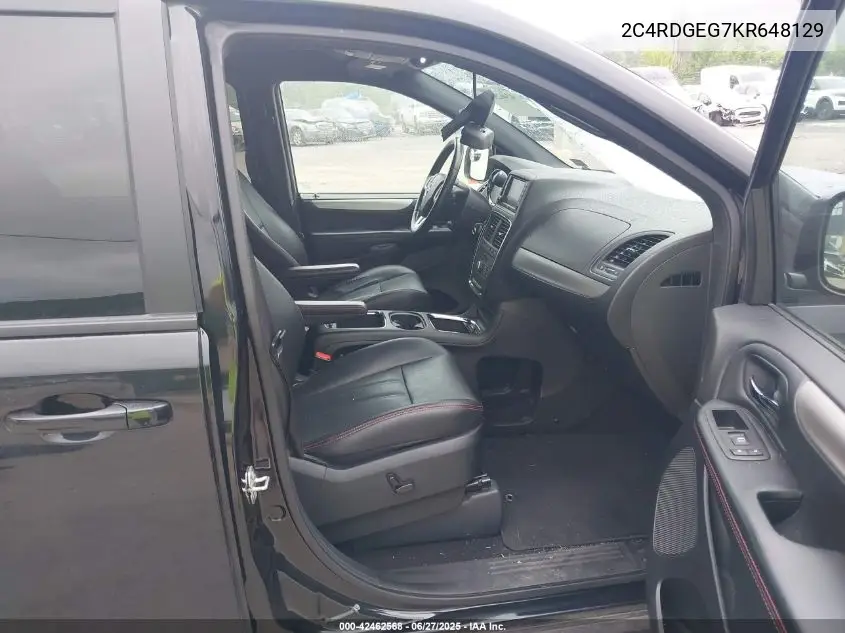 2019 Dodge Grand Caravan Gt VIN: 2C4RDGEG7KR648129 Lot: 42462568