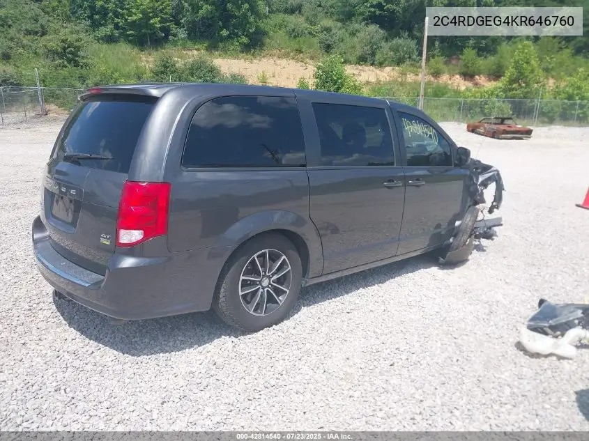2019 Dodge Grand Caravan Gt VIN: 2C4RDGEG4KR646760 Lot: 42814540