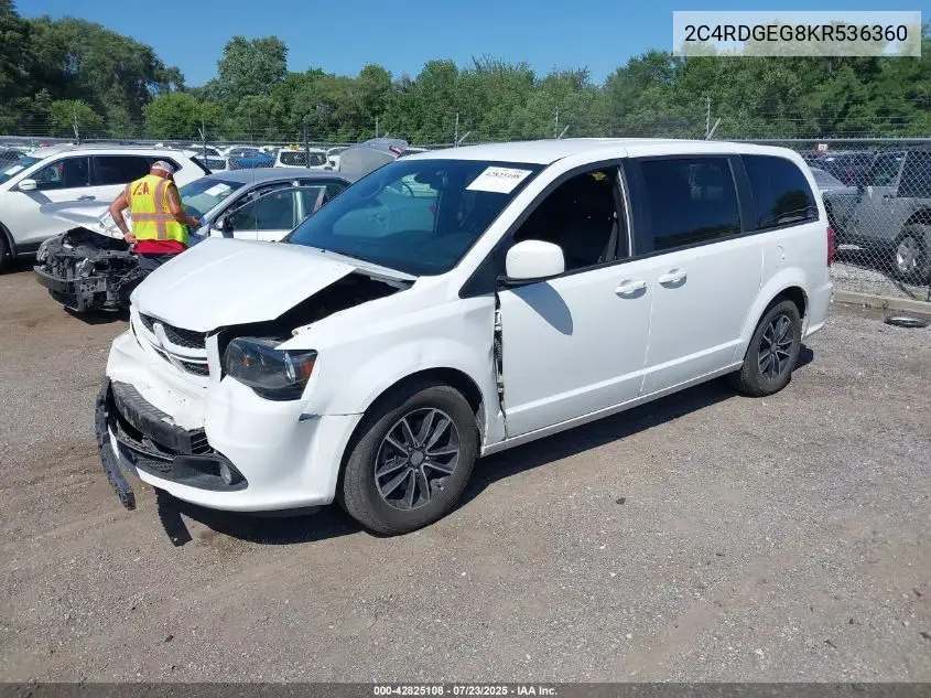 2019 Dodge Grand Caravan Gt VIN: 2C4RDGEG8KR536360 Lot: 42825108