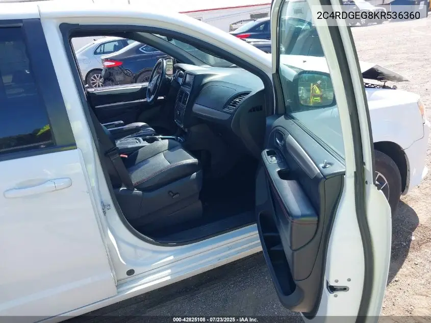 2019 Dodge Grand Caravan Gt VIN: 2C4RDGEG8KR536360 Lot: 42825108