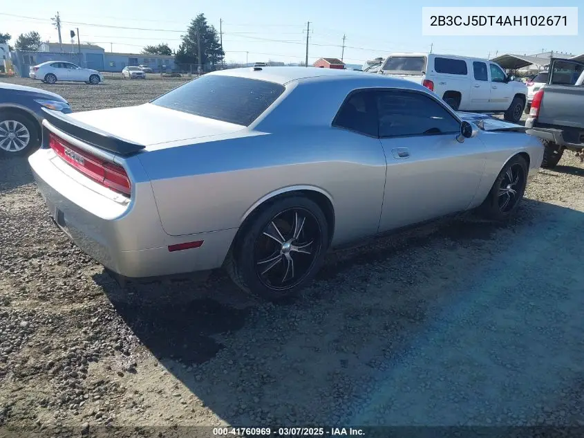2010 Dodge Challenger R/T VIN: 2B3CJ5DT4AH102671 Lot: 41760969