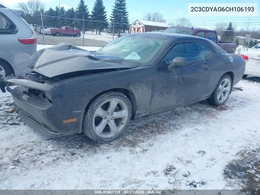 2012 Dodge Challenger Sxt VIN: 2C3CDYAG6CH106193 Lot: 41641118