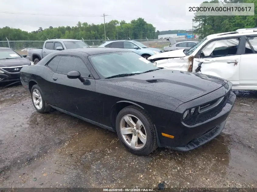 2012 Dodge Challenger Sxt VIN: 2C3CDYAG0CH170617 Lot: 42228105