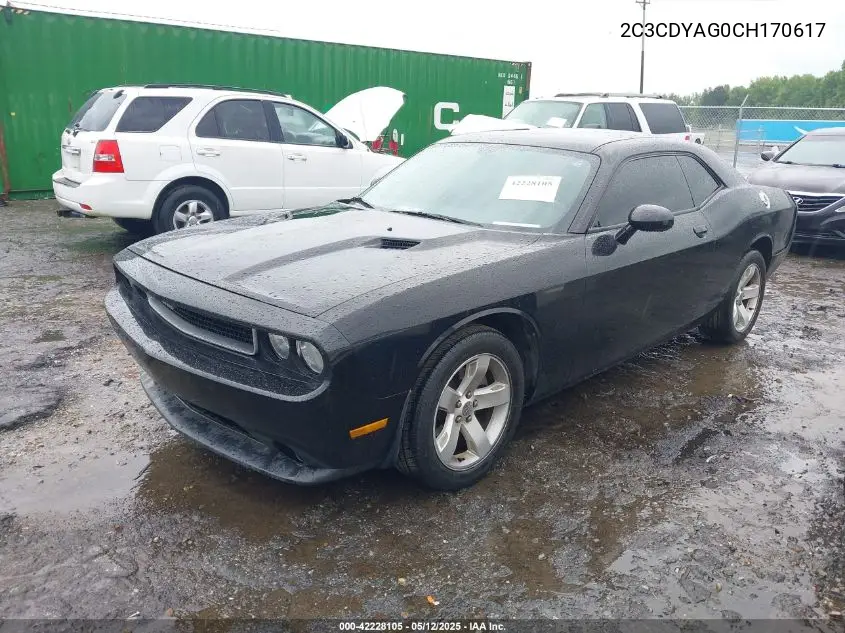 2012 Dodge Challenger Sxt VIN: 2C3CDYAG0CH170617 Lot: 42228105