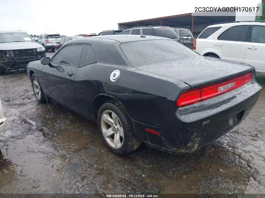 2012 Dodge Challenger Sxt VIN: 2C3CDYAG0CH170617 Lot: 42228105