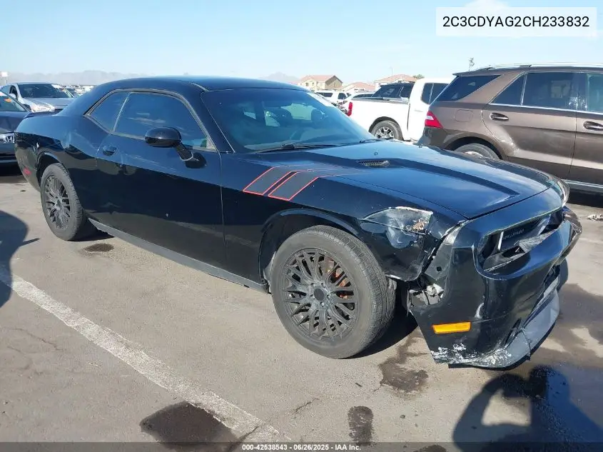 2012 Dodge Challenger Sxt VIN: 2C3CDYAG2CH233832 Lot: 42538543