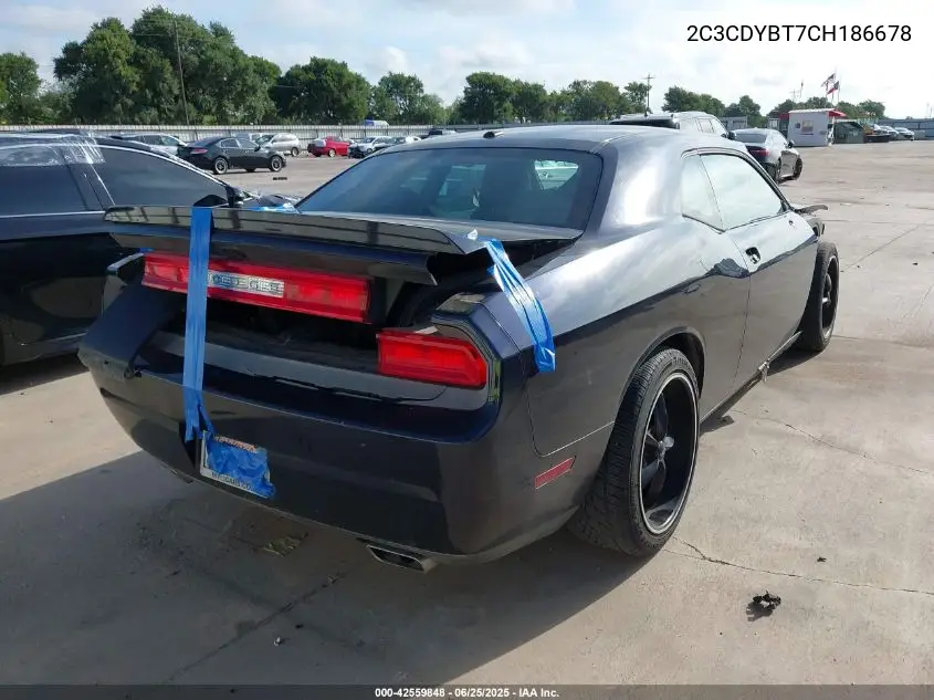 2012 Dodge Challenger R/T VIN: 2C3CDYBT7CH186678 Lot: 42559848