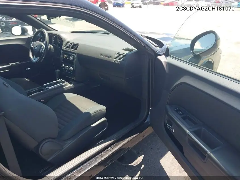 2012 Dodge Challenger Sxt VIN: 2C3CDYAG2CH181070 Lot: 42597826