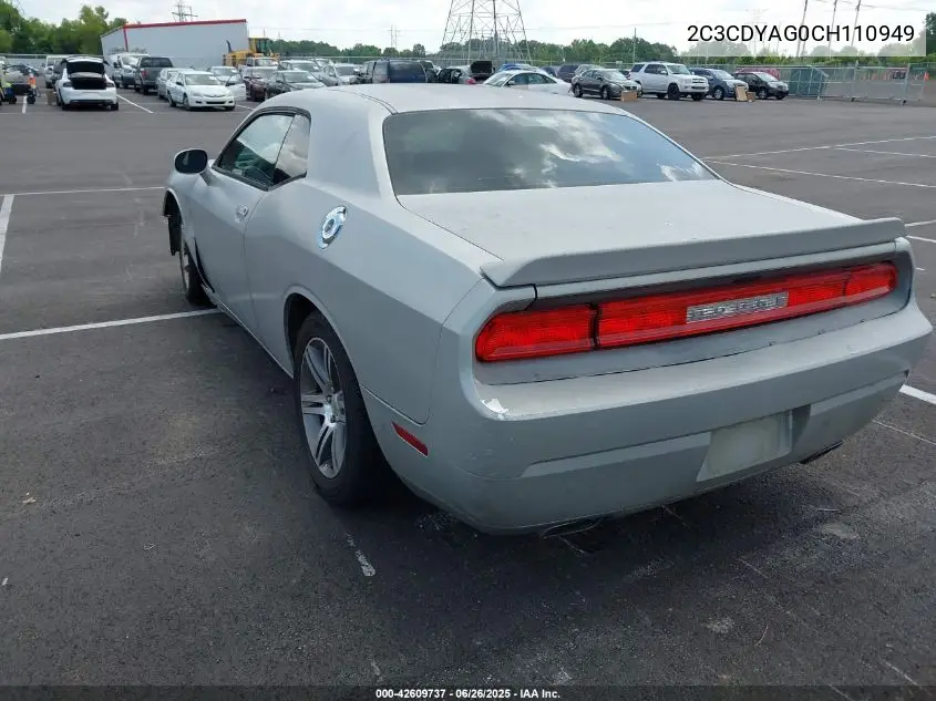 2012 Dodge Challenger Sxt VIN: 2C3CDYAG0CH110949 Lot: 42609737