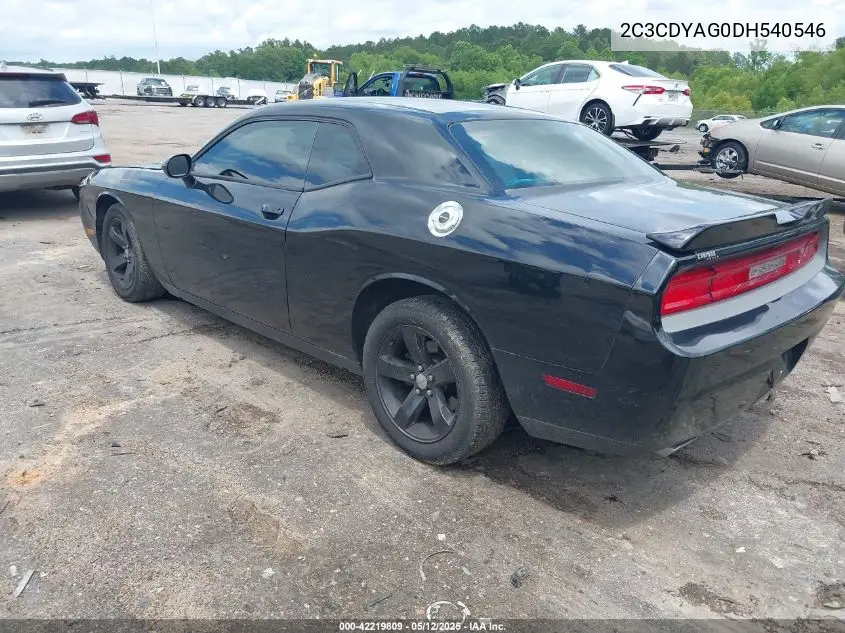 2013 Dodge Challenger Sxt VIN: 2C3CDYAG0DH540546 Lot: 42219809