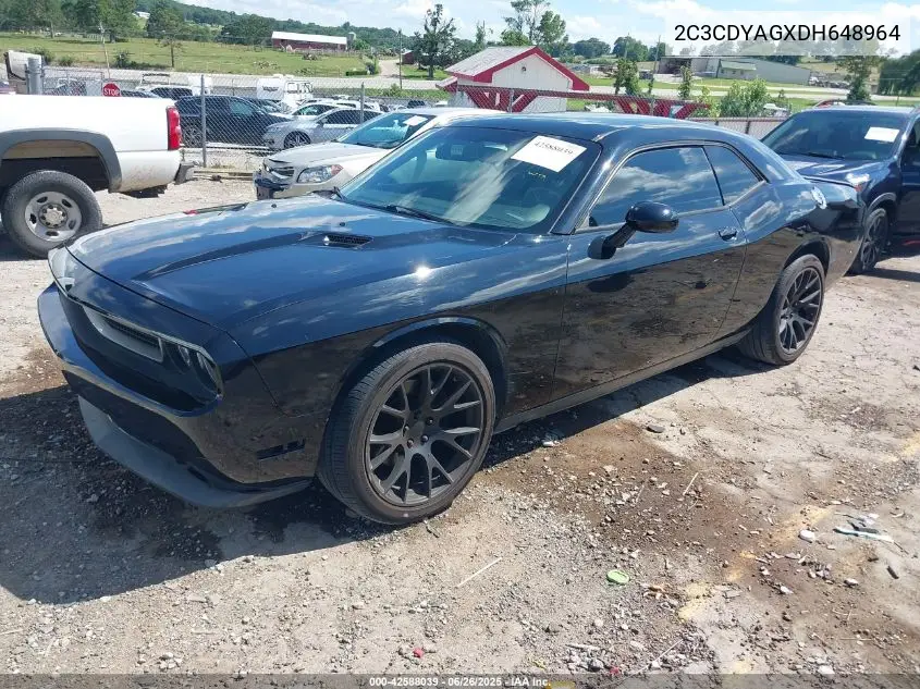 2013 Dodge Challenger Sxt VIN: 2C3CDYAGXDH648964 Lot: 42588039