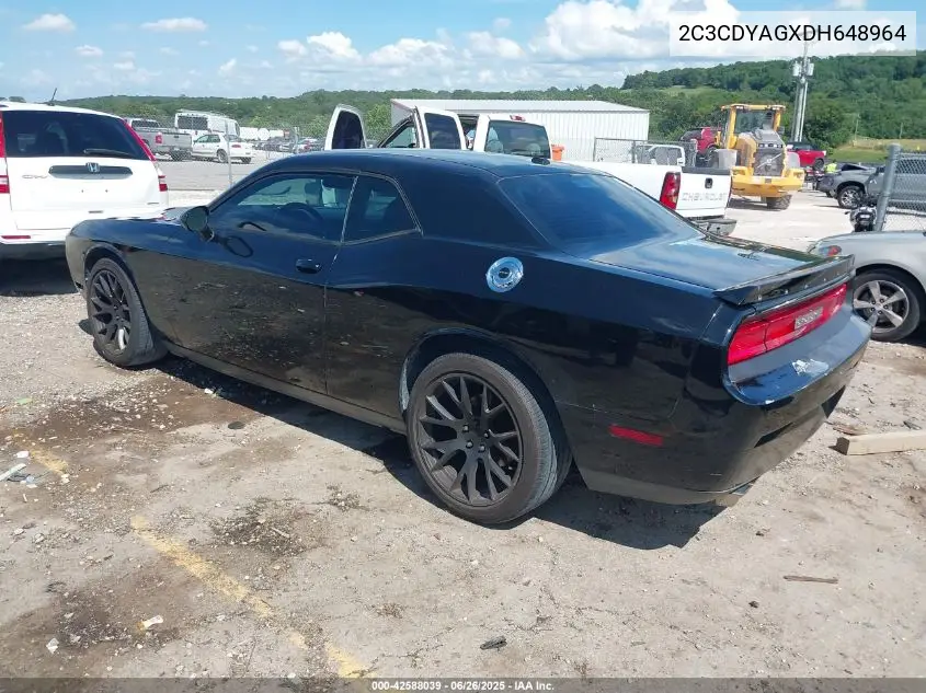 2013 Dodge Challenger Sxt VIN: 2C3CDYAGXDH648964 Lot: 42588039