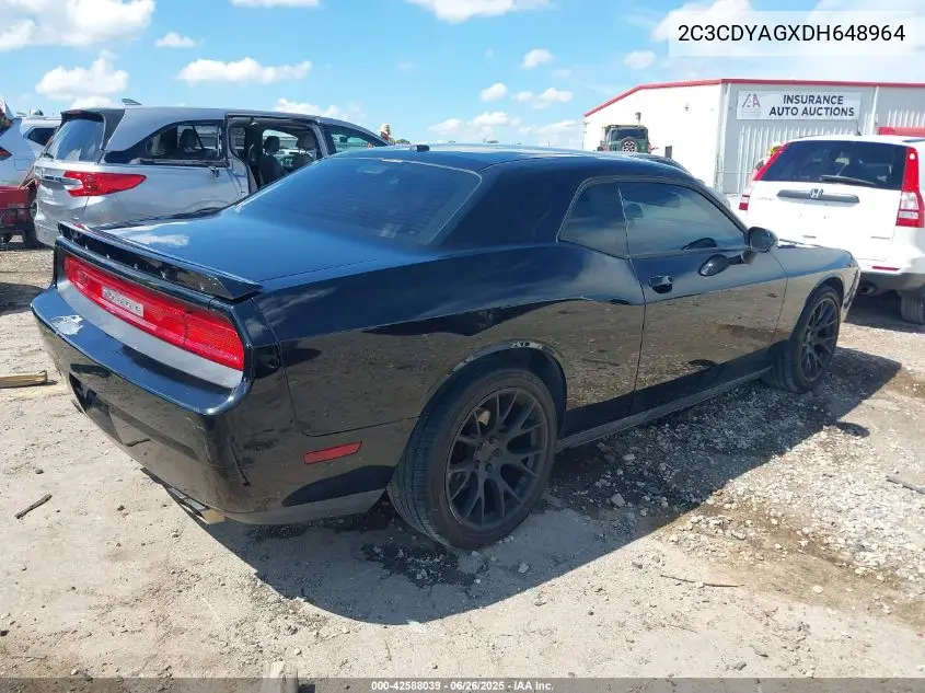 2013 Dodge Challenger Sxt VIN: 2C3CDYAGXDH648964 Lot: 42588039