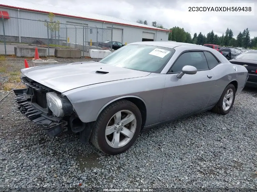 2013 Dodge Challenger Sxt VIN: 2C3CDYAGXDH569438 Lot: 42598425