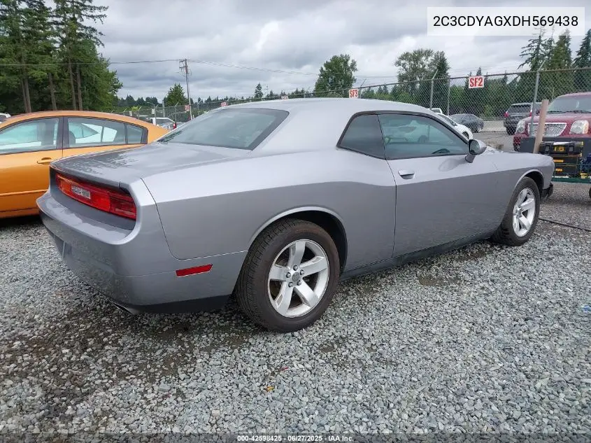 2013 Dodge Challenger Sxt VIN: 2C3CDYAGXDH569438 Lot: 42598425