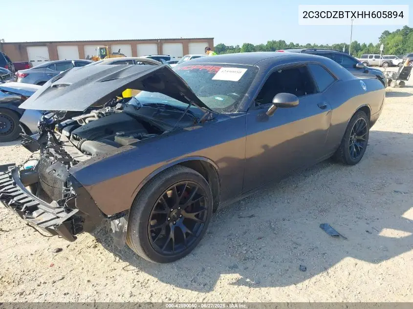2017 Dodge Challenger R/T VIN: 2C3CDZBTXHH605894 Lot: 42590050