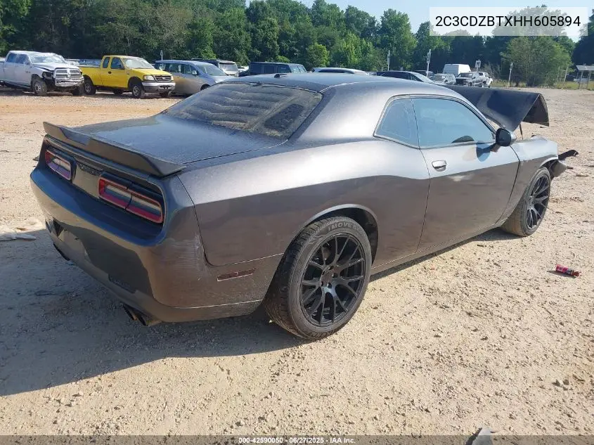 2017 Dodge Challenger R/T VIN: 2C3CDZBTXHH605894 Lot: 42590050