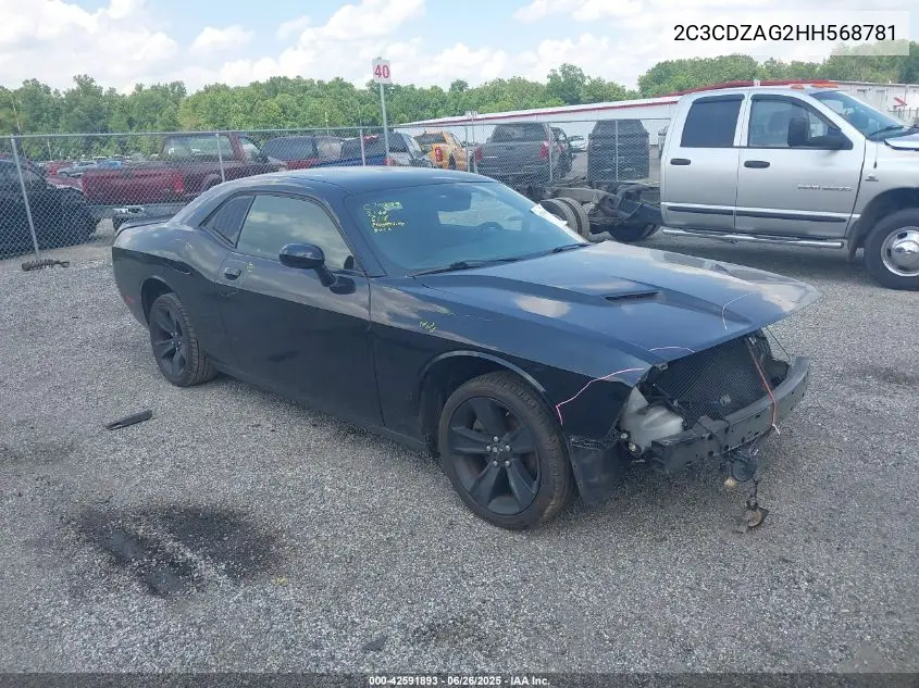 2017 Dodge Challenger Sxt VIN: 2C3CDZAG2HH568781 Lot: 42591893