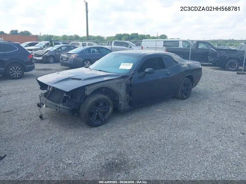 2017 Dodge Challenger Sxt VIN: 2C3CDZAG2HH568781 Lot: 42591893