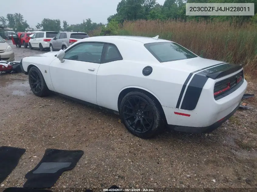 2018 Dodge Challenger R/T Scat Pack VIN: 2C3CDZFJ4JH228011 Lot: 42242031