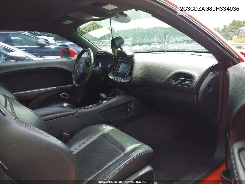 2018 Dodge Challenger Sxt Plus VIN: 2C3CDZAG8JH334036 Lot: 42243703
