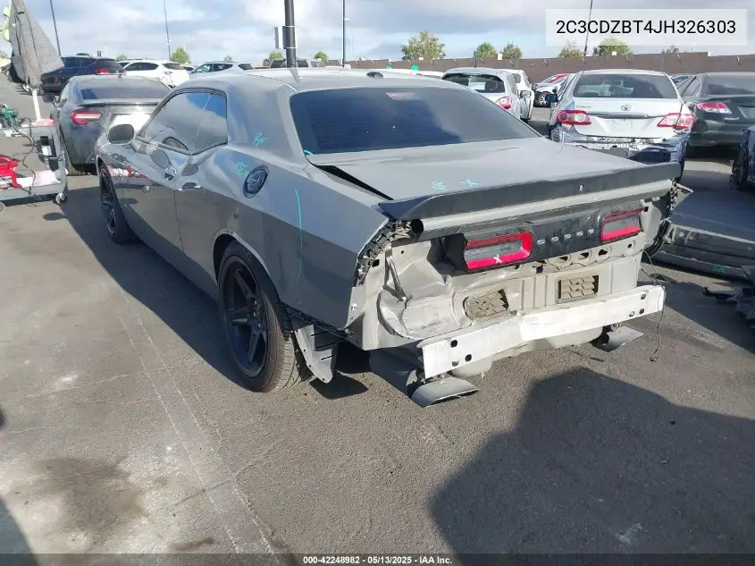 2018 Dodge Challenger R/T VIN: 2C3CDZBT4JH326303 Lot: 42248982