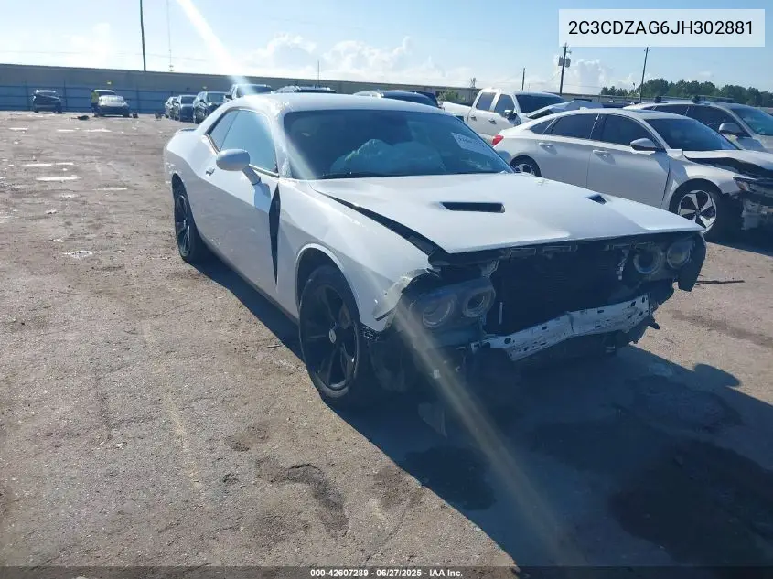2018 Dodge Challenger Sxt VIN: 2C3CDZAG6JH302881 Lot: 42607289