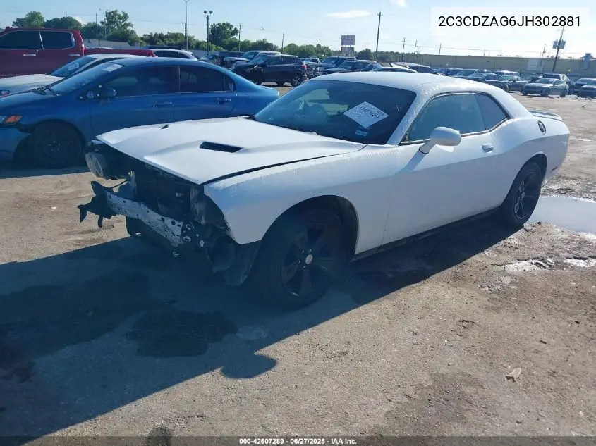 2018 Dodge Challenger Sxt VIN: 2C3CDZAG6JH302881 Lot: 42607289
