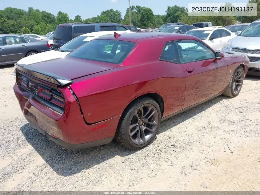 2020 Dodge Challenger R/T Scat Pack VIN: 2C3CDZFJ0LH191137 Lot: 42603166