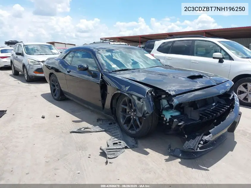2022 Dodge Challenger R/T VIN: 2C3CDZBT7NH196250 Lot: 42586478