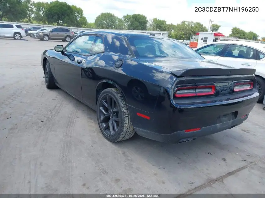 2022 Dodge Challenger R/T VIN: 2C3CDZBT7NH196250 Lot: 42586478