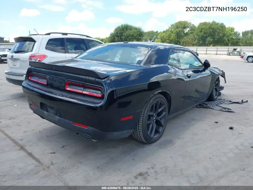2022 Dodge Challenger R/T VIN: 2C3CDZBT7NH196250 Lot: 42586478