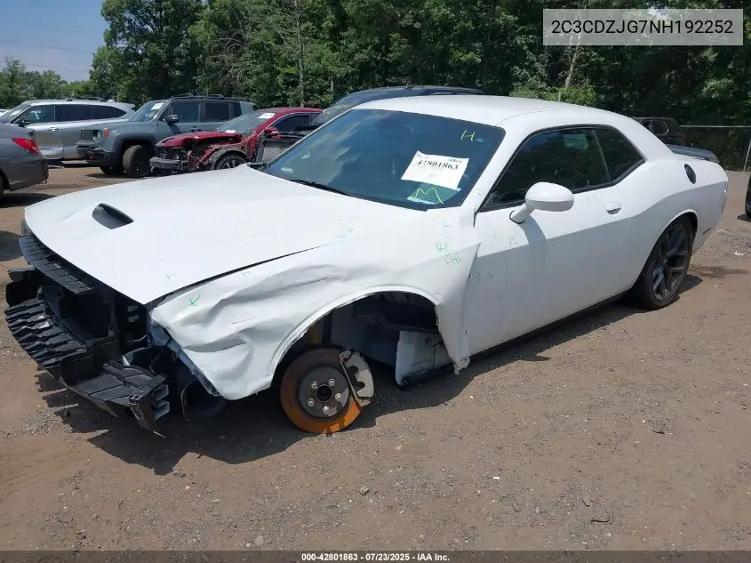 2022 Dodge Challenger Gt VIN: 2C3CDZJG7NH192252 Lot: 42801863