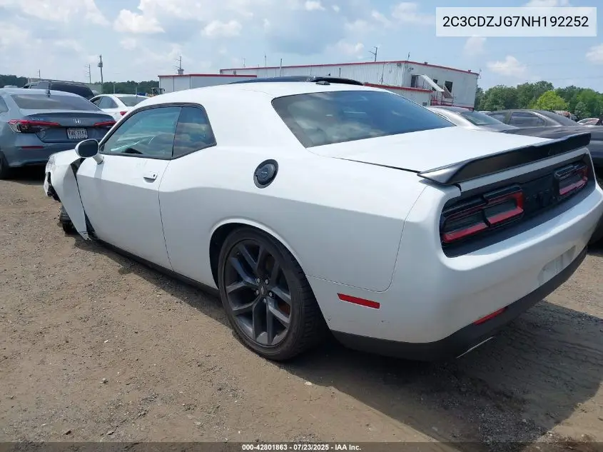 2022 Dodge Challenger Gt VIN: 2C3CDZJG7NH192252 Lot: 42801863