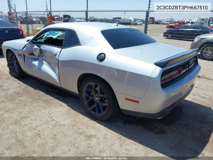 2023 Dodge Challenger R/T VIN: 2C3CDZBT3PH667510 Lot: 41986924