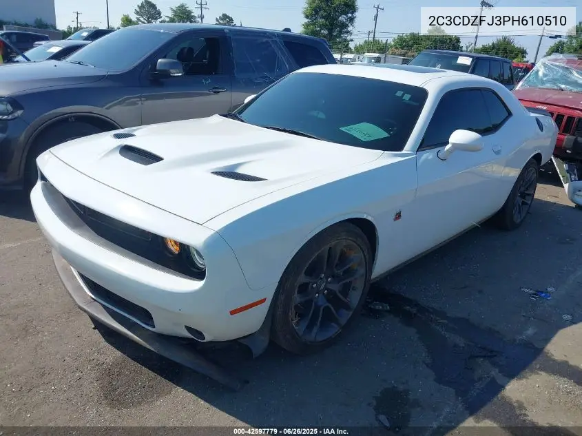 2023 Dodge Challenger R/T Scat Pack VIN: 2C3CDZFJ3PH610510 Lot: 42597779