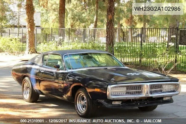 1972 Dodge Charger VIN: WH23G2A102986 Lot: 21310901