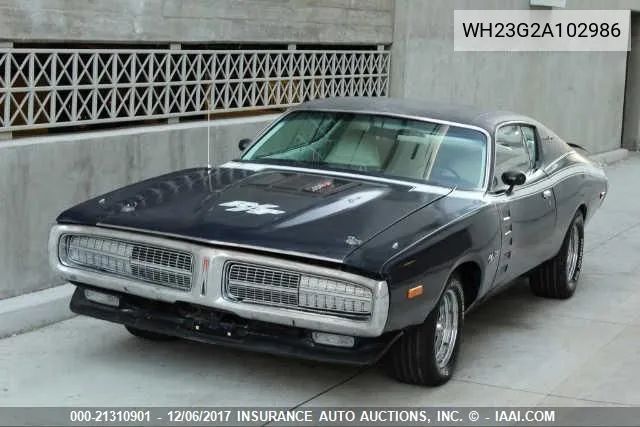 1972 Dodge Charger VIN: WH23G2A102986 Lot: 21310901