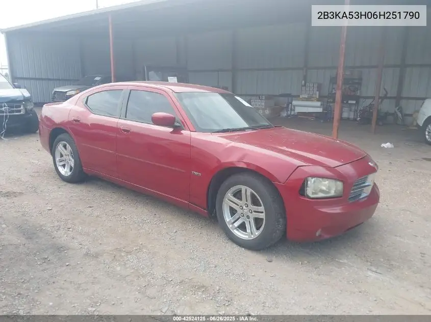 2006 Dodge Charger Rt VIN: 2B3KA53H06H251790 Lot: 42524125
