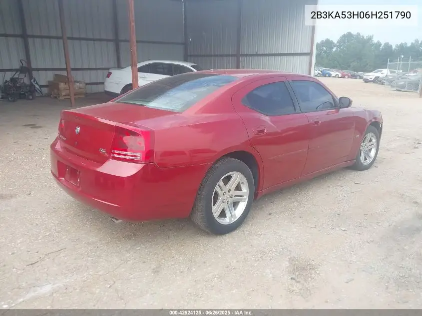 2006 Dodge Charger Rt VIN: 2B3KA53H06H251790 Lot: 42524125
