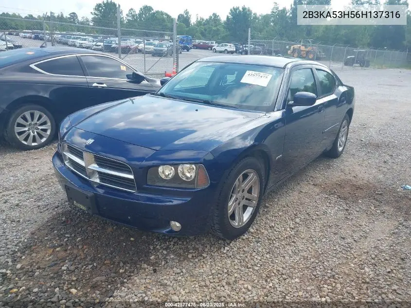 2006 Dodge Charger Rt VIN: 2B3KA53H56H137316 Lot: 42577475