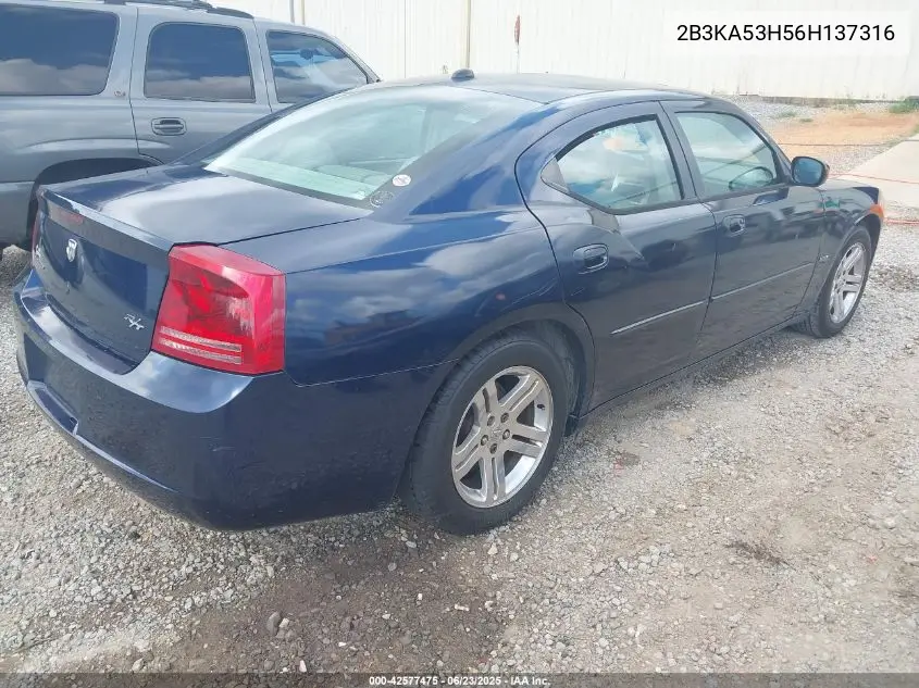 2006 Dodge Charger Rt VIN: 2B3KA53H56H137316 Lot: 42577475