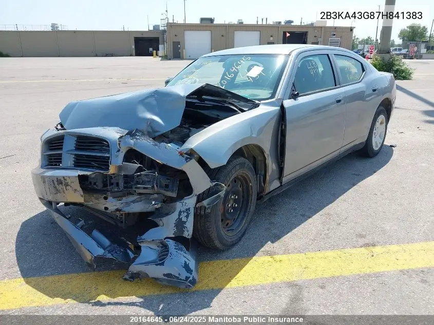 2007 Dodge Charger VIN: 2B3KA43G87H841383 Lot: 20164645