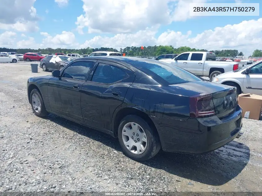 2007 Dodge Charger VIN: 2B3KA43R57H750279 Lot: 42250303