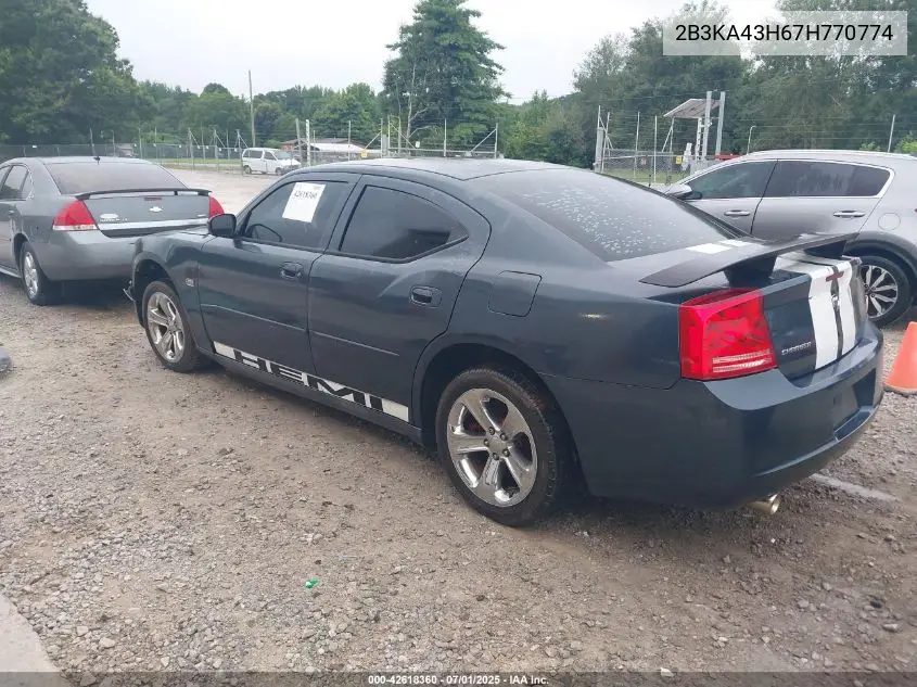 2007 Dodge Charger VIN: 2B3KA43H67H770774 Lot: 42618360